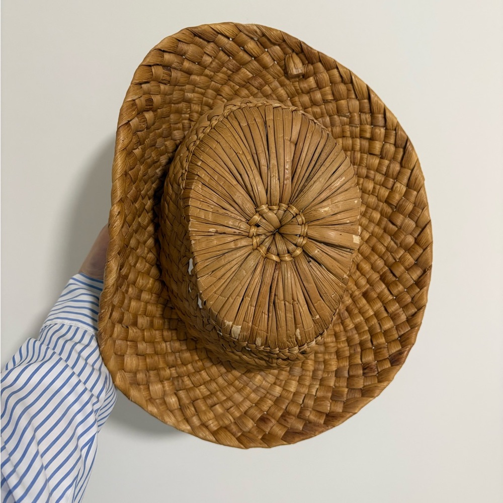 Handmade‎ Tan Woven Straw Hat - Picture 3 of 7